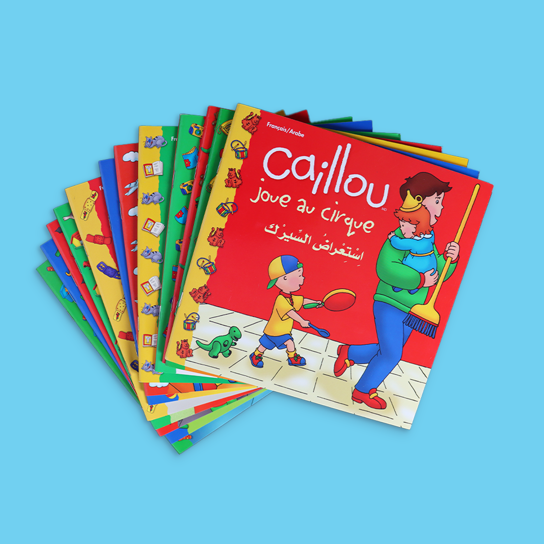 Caillou character stories. puzzle books. dictionaire caillou. francais caillou stories