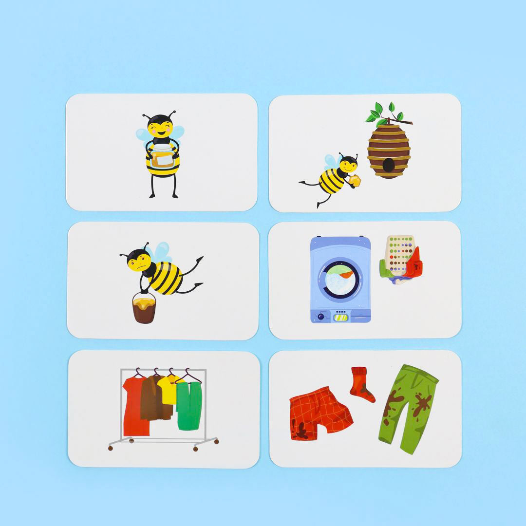 بطاقات تعليمية لتكوين القصص وتسلسل الأحداث – حقيبة مونتيسوري