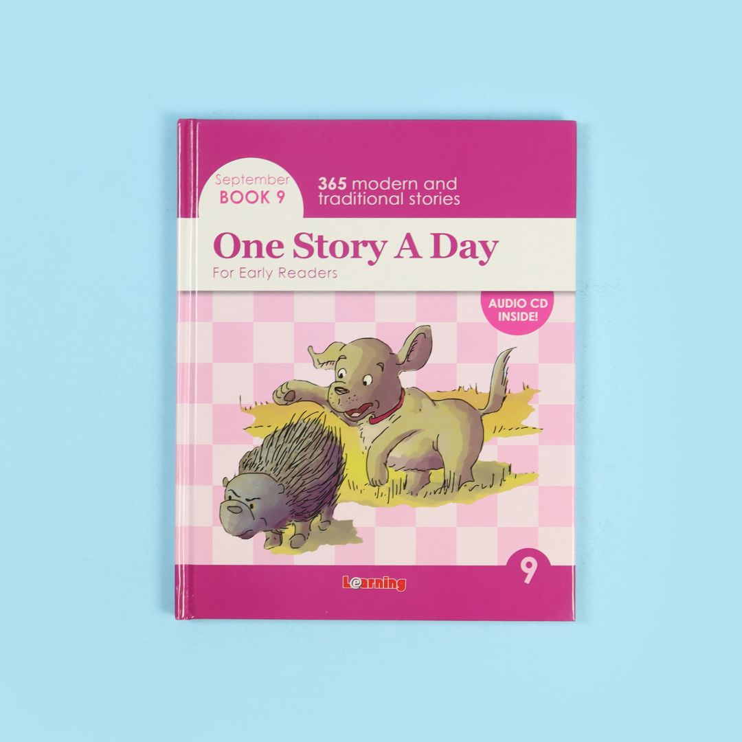 كتاب 9 من مجموعة One Story a Day للأطفال  كتاب مع أقراص صوتية تحتوي على 365 قصة باللغة الإنجليزية